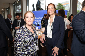 Brandi Karlstedt et Mathilde Bruno (J.P. Morgan Private Bank). (Photo: Marie Russillo/Maison Moderne)
