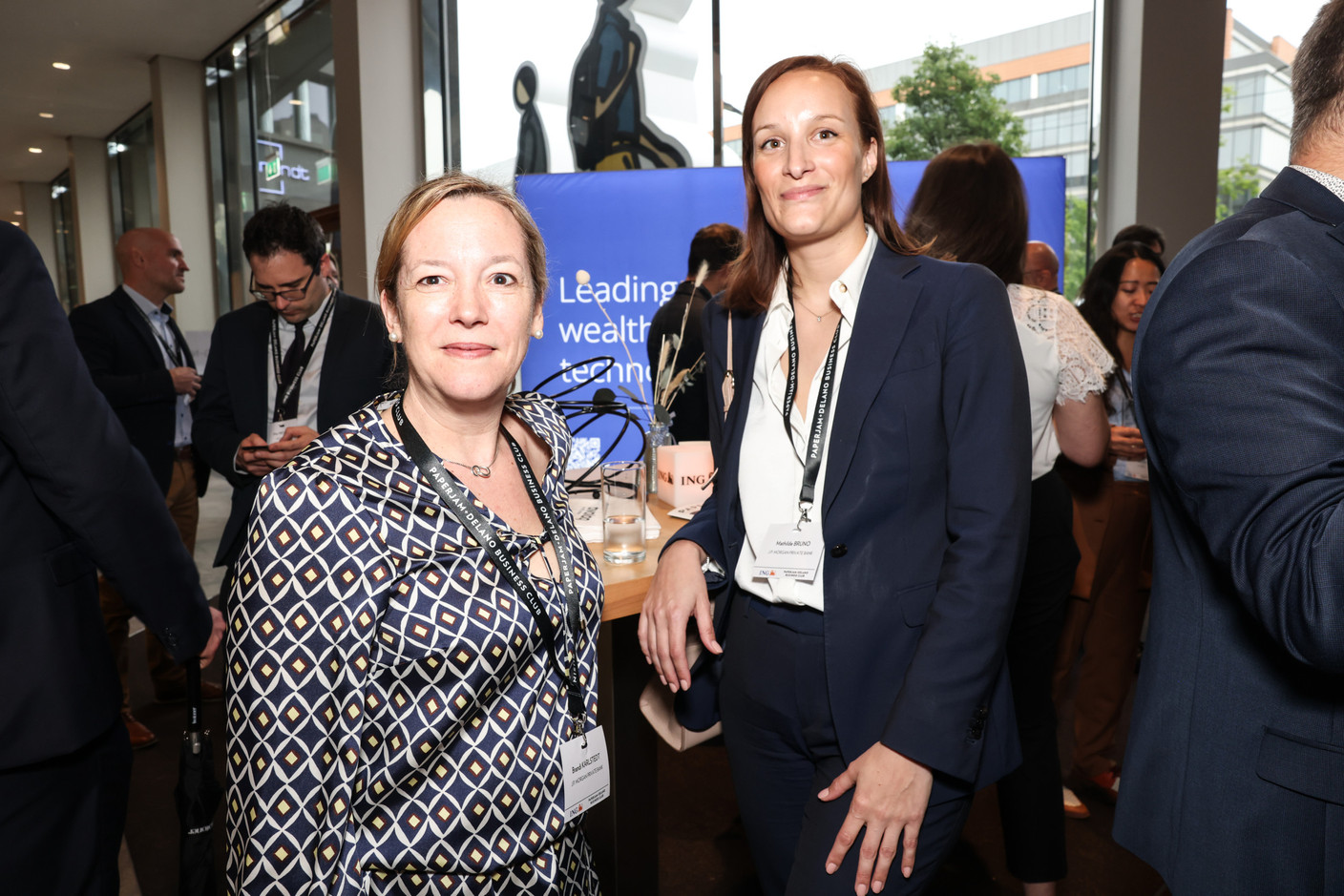 Brandi Karlstedt et Mathilde Bruno (J.P. Morgan Private Bank). (Photo: Marie Russillo/Maison Moderne)