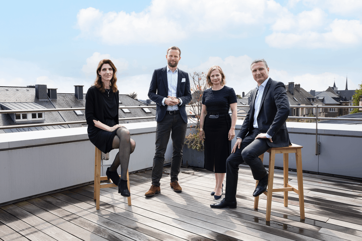 Caroline Notté, Partner and member of the Corporate team, Antoine Laniez, Partner and member of the Litigation & Arbitration team, Sara Gerling, Partner and member of the firm’s Banking & Finance team and Romain Sabatier, Partner and member of the Corporate team  Eva Krins/Maison Moderne