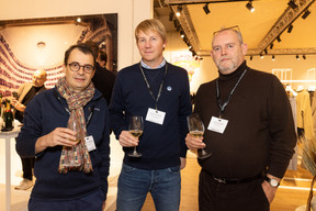 Guillaume de Raigniac (Fondamental), Aymeric Leclercq (United International Management) and Emmanuel Starck (Fondamental). Photo: Eva Krins/Maison Moderne