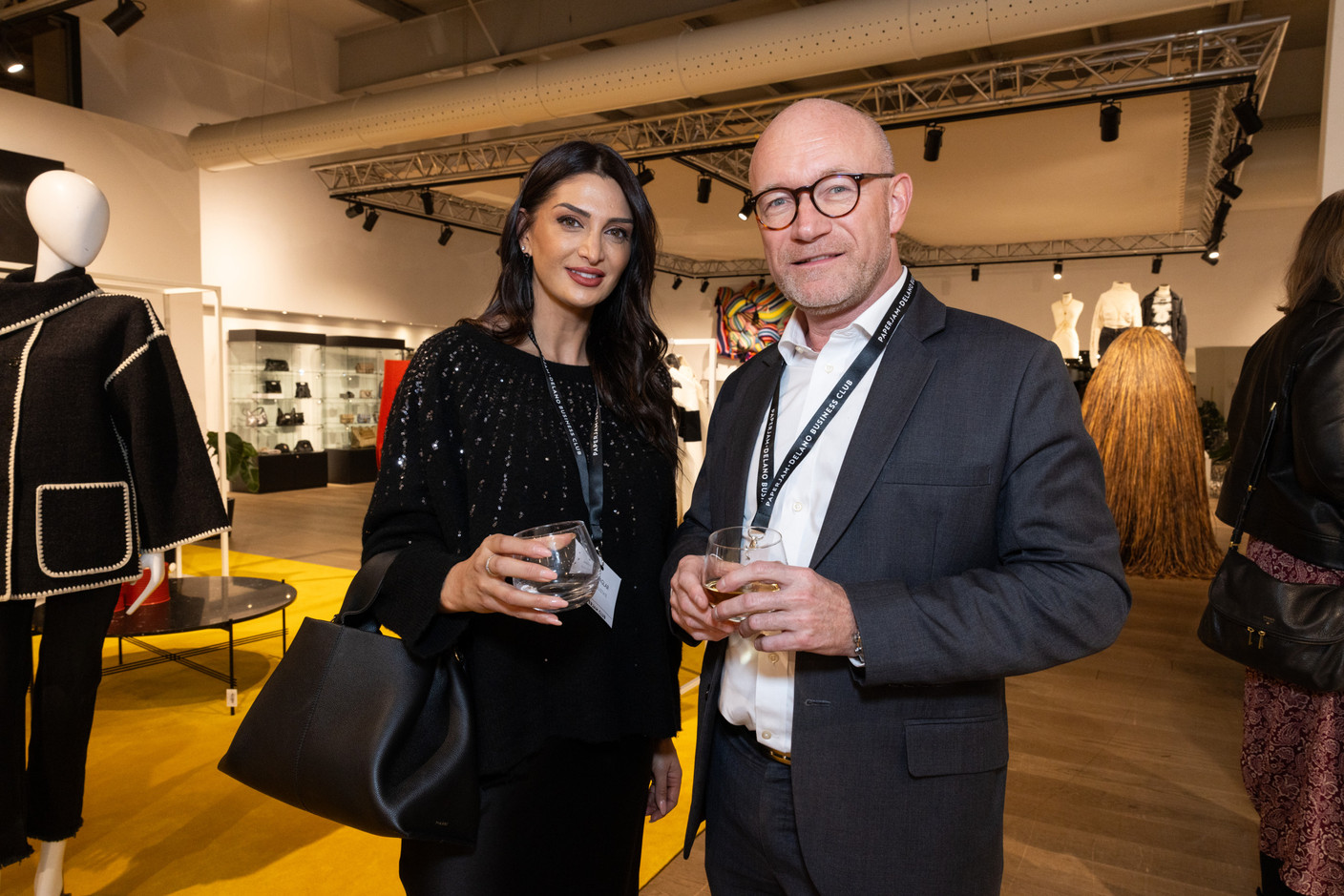 Senay Caglar (Inside Real Estate) and Michel Thielens (MTM Partners) at the Paperjam Club’s Let’s Taste: Caviar & Champagne event, held at the Smets Concept Store, 14 November 2024. Photo: Eva Krins/Maison Moderne