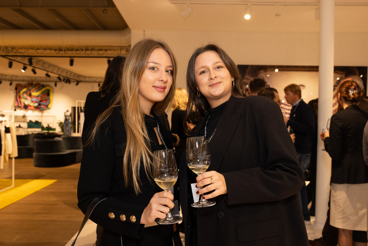 Julie Hippert and Sophie Colinet (Banque de Luxembourg) at the Paperjam Club’s “Let's Taste: Caviar & Champagne” event at Smets Concept Store on 14 November 2024. Photo: Eva Krins/Maison Moderne