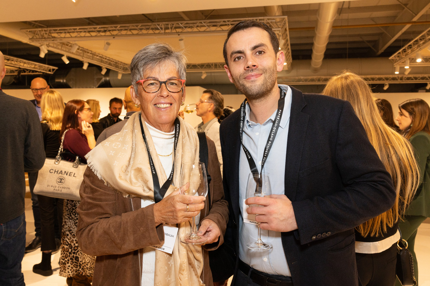 Michelle Schleifenbam and Sam Reinart (Reinart) at the Paperjam Club’s “Let's Taste: Caviar & Champagne” event at Smets Concept Store on 14 November 2024. Photo: Eva Krins/Maison Moderne