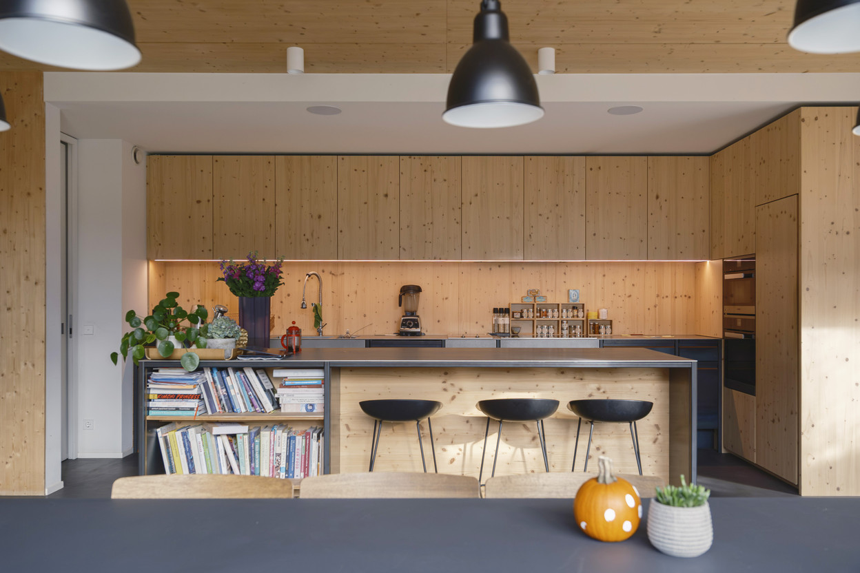 Karin designed her all-wood home with architect Claudine Arend and joiner-contractor Norbert Brakonier. (Photo: Jan Hanrion/Paperjam)