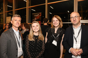 Vincent Pelletier, Johanna Lindberg, Stéphanie Tosato and Marco Lippert (Banque Internationale à Luxembourg) at the Generation Z 10×6 event on Tuesday 28 November 2023. Photo: Marie Russillo / Maison Moderne