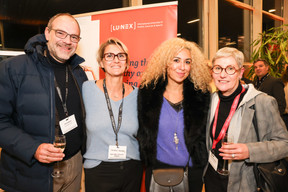 David Sibaud (Reckinger Alfred), Caroline Lamboley (Lamboley Executive Search), Naouelle Tir (Prolingua) and Nathalie Bourdeau (Maison Moderne) at the Generation Z 10×6 event on Tuesday 28 November 2023. Photo: Marie Russillo / Maison Moderne