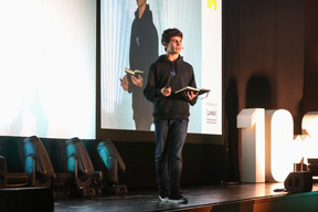 Hugo Morin (TheFaunaClub) was one of the 10 speakers at the Generation Z 10×6 event on Tuesday 28 November 2023. Photo: Marie Russillo / Maison Moderne