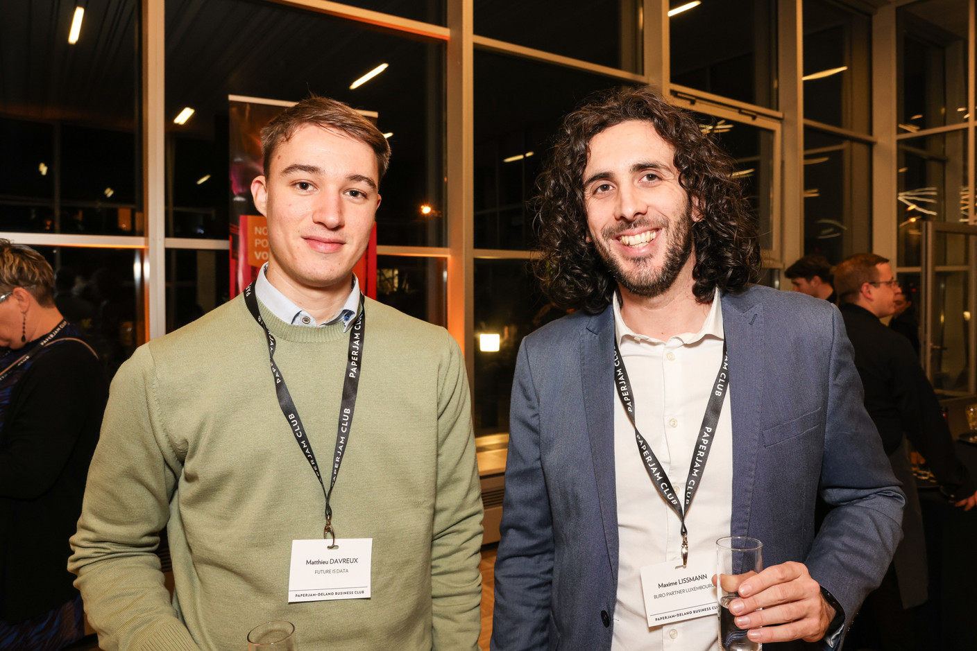 Matthieu Davreux (Future is Data) and Maxime Lissmann (Buro Partner Luxembourg) at the Generation Z 10×6 event on Tuesday 28 November 2023. Photo: Marie Russillo / Maison Moderne