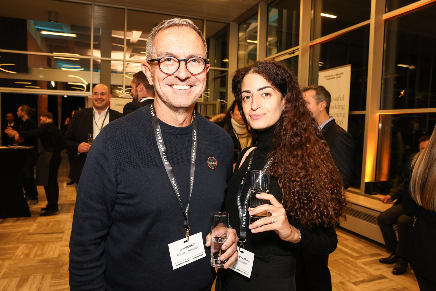 Hervé Gernez (Exatech/Luxgoodies) and Elizabeth Benarroch (Prolink Consulting) at the Generation Z 10×6 event on Tuesday 28 November 2023. Photo: Marie Russillo / Maison Moderne