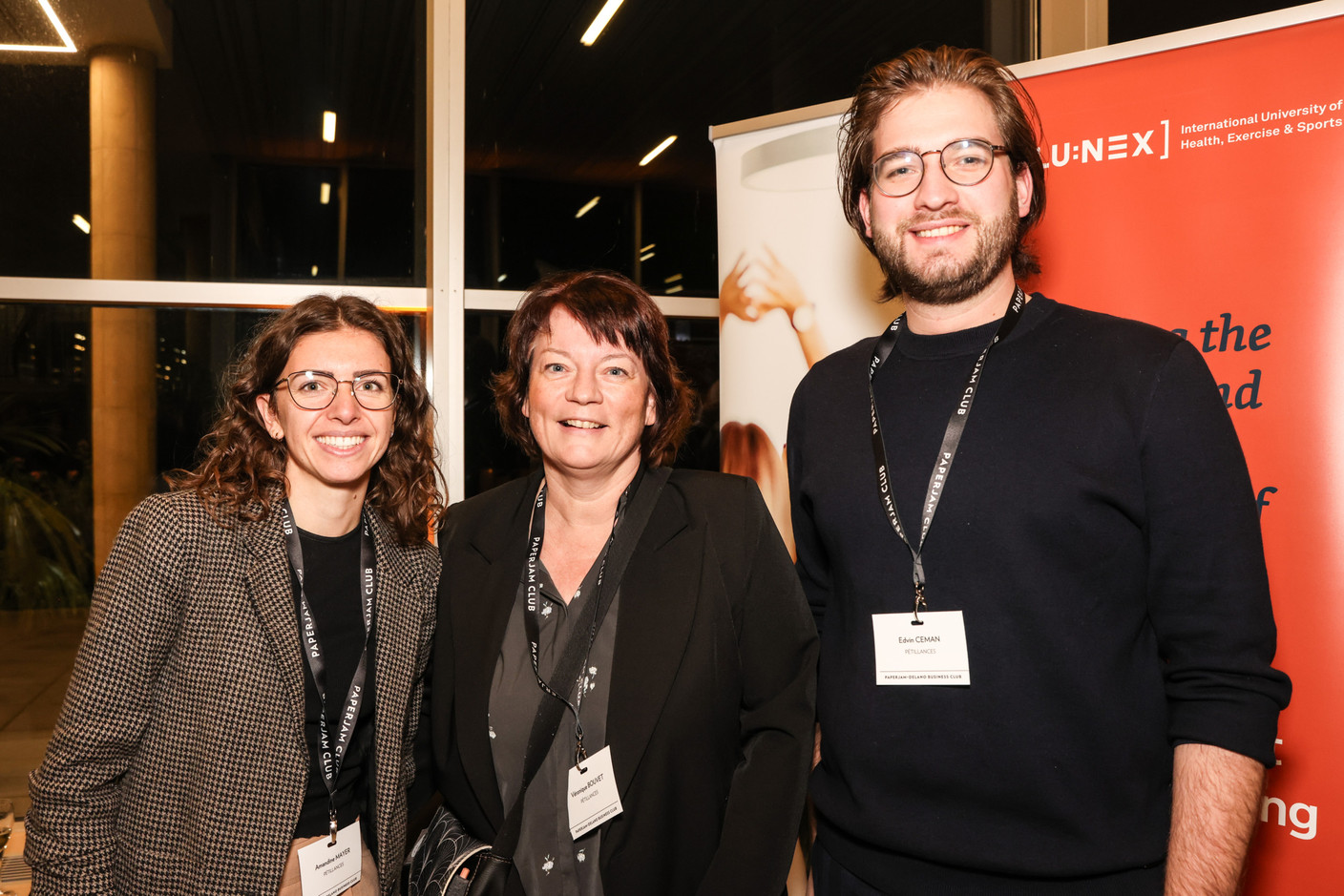 Amandine Mayer, Véronique Bouvet and Edvin Ceman (Pétillances) at the Generation Z 10×6 event on Tuesday 28 November 2023. Photo: Marie Russillo / Maison Moderne