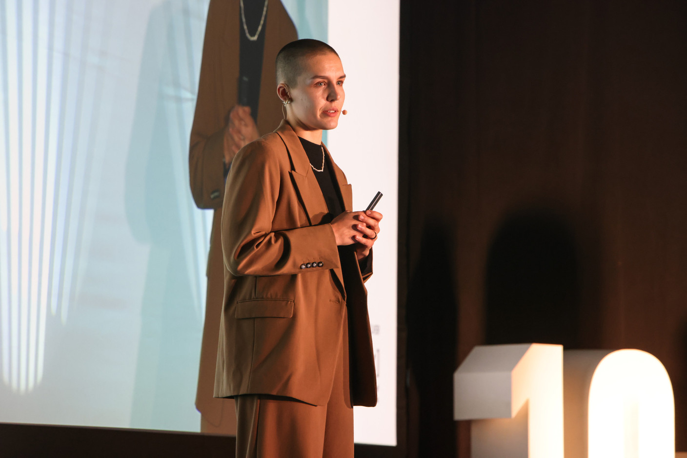 Mara Kroth (GoldenMe) was one of the 10 speakers at the Generation Z 10×6 event on Tuesday 28 November 2023. Photo: Marie Russillo / Maison Moderne