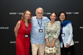 Philippine Dobrzensky (La Malle de Lux), Christophe Duplay (ArtsKoCo), Alix Bellac (Paperjam) and Orie Duplay (ArtsKoCo). (Photo: Janel Studio/Paperjam)