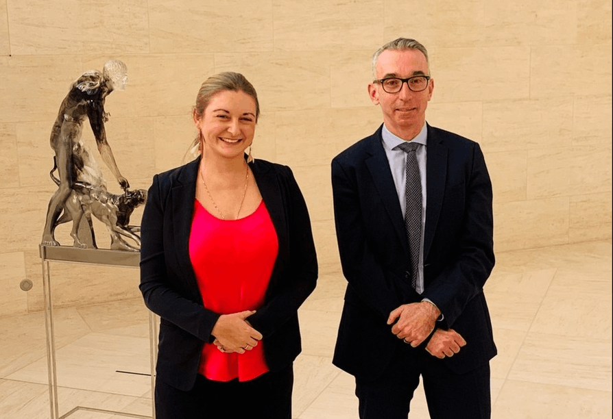 H.R.H. the Hereditary Grand Duchess of Luxembourg and Patrick Majerus are the new chairmen of the board of directors of the Grand Duke Jean Museum of Modern Art Foundation. (Photo: Mudam)