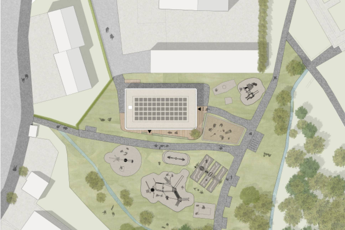 Site plan of the play area. Illustration: WW+ Architektur + Management