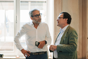 Mike Koedinger (Paperjam) and Wladimir de Kéchilava (Yours). Photo: Julian Pierrot/Paperjam