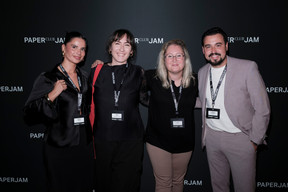 Raffaéla Ameur (Proximus), Camille Neis, Marie-Rebecca Ruivo (Téméraire Marketing) and Maikel Fernandes (Proximus). (Photo: Jan Hanrion/Paperjam)