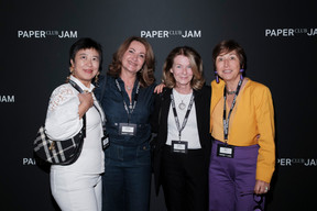 Jing Wang (K), Corinne Migueres (LuxFly), Patrizia Luschetta (Imagine Tomorrow) and Isabelle Weill (Hunteed). (Photo: Jan Hanrion/Paperjam)