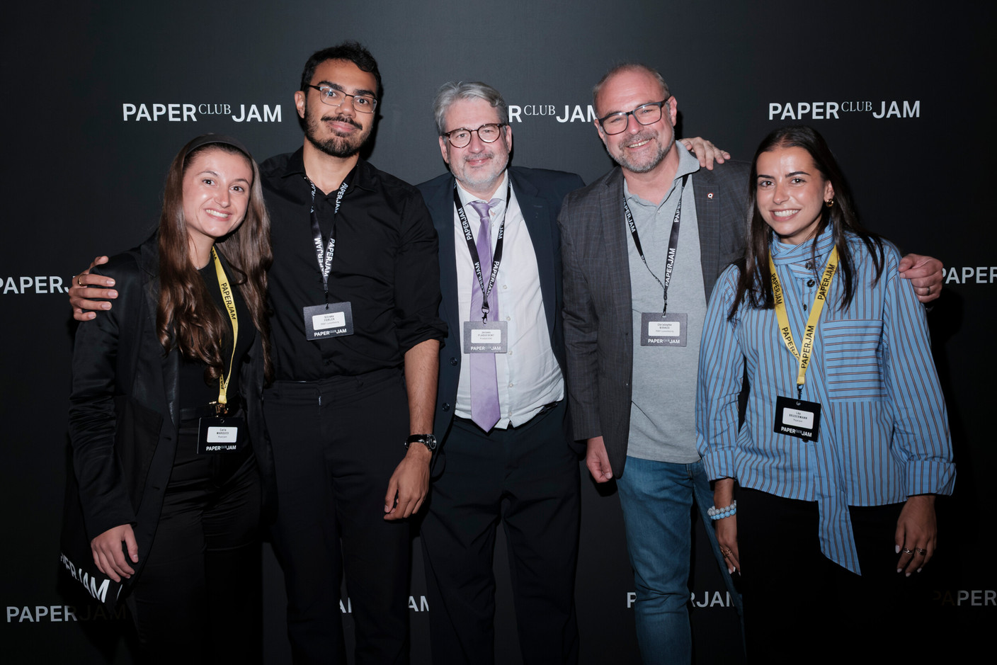 Carla Marques (Paperjam), Sitraka Forler (Post Luxembourg), Jérôme Plaquevent (Plaquevent), Christophe Biraud (POST Luxembourg) and Léa Brudermann (Paperjam). (Photo: Jan Hanrion/Paperjam)