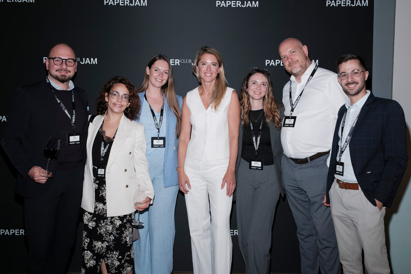 Nick Fiore (Mutualité de Cautionnement), Virginia Da Silva, Ysaline Wertz (House of Entrepreneurship), Stéphanie Damgé (Luxembourg Chamber of Commerce), Kim Scholtes (House of Entrepreneurship), Christophe Stein (Mutualité de Cautionnement) and Pedro Ferreira Leal (House of Entrepreneurship). (Photo: Jan Hanrion/Paperjam)