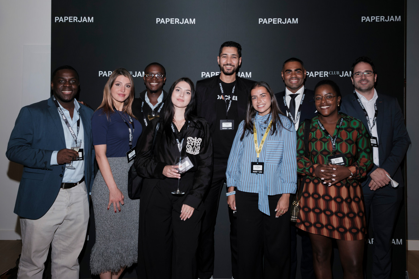 Leo Bingana (JW Partner), Anastasiya Yankovich (J.P. Morgan), Burrel Ngatcha (Waystone), Rea Kotani (EY Luxembourg), Mohammed Amine Khobba (Coacheey), Léa Brudermann (Paperjam), Willy Effantin (EY Luxembourg), Nadine Mugema (Bafasol) and Jimy Weyders (JW Partner). (Photo: Jan Hanrion/Paperjam)