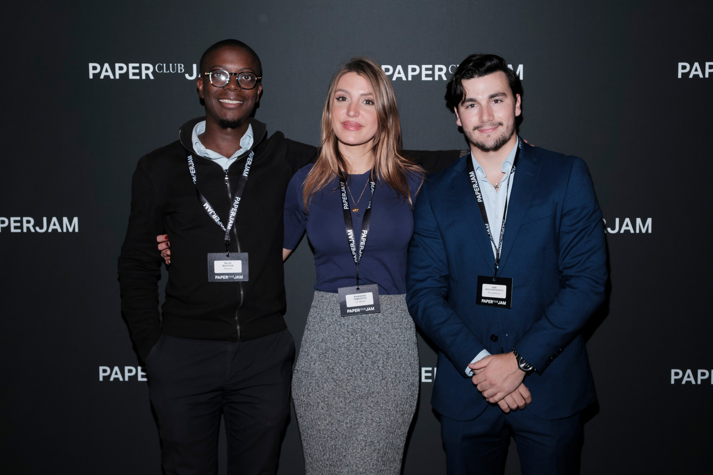 Burrel Ngatcha (Waystone), Anastasiya Yankovich (J.P. Morgan) and Juan Gasca Aristeguieta (EY Luxembourg). (Photo: Jan Hanrion/Paperjam)