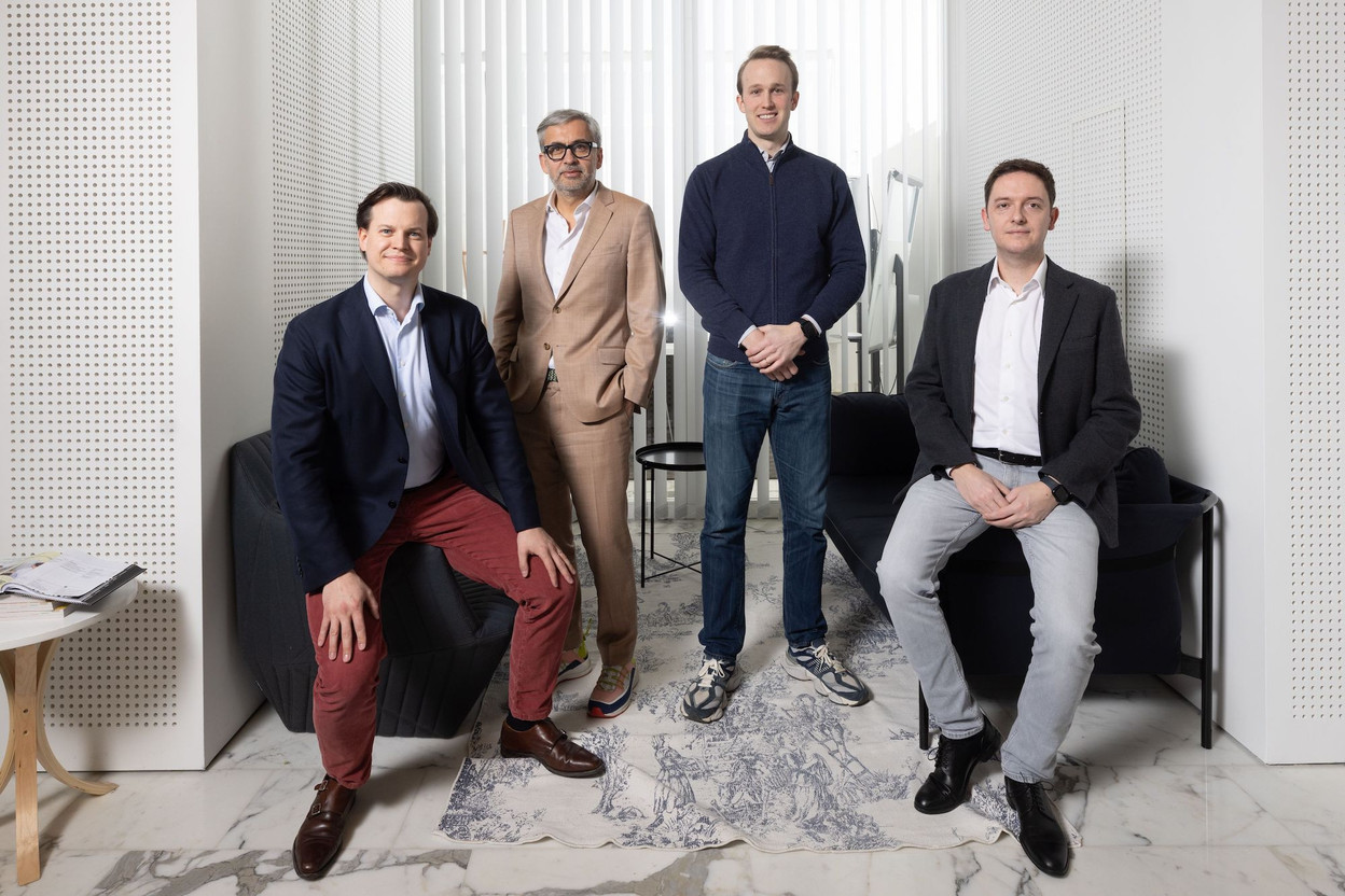 From left: Nicolas Speeckaert, co-founder of All Eyes On Me; Mike Koedinger, CEO and founder of Maison Moderne, the company that publishes Delano and Paperjam; Vincent King, CEO and co-founder of All Eyes On Me; and Mike Reiffers, co-founder of All Eyes On Me. Photo: Maison Moderne