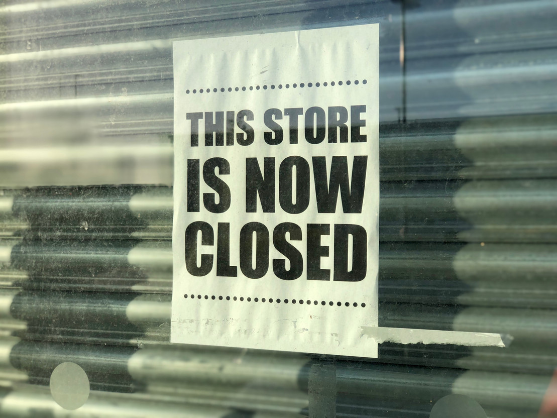 “This shop is closed”: bankruptcies should soon return to their pre-crisis levels, with no major increase linked to the crisis, Euler Hermes predicts. Photo: Shutterstock