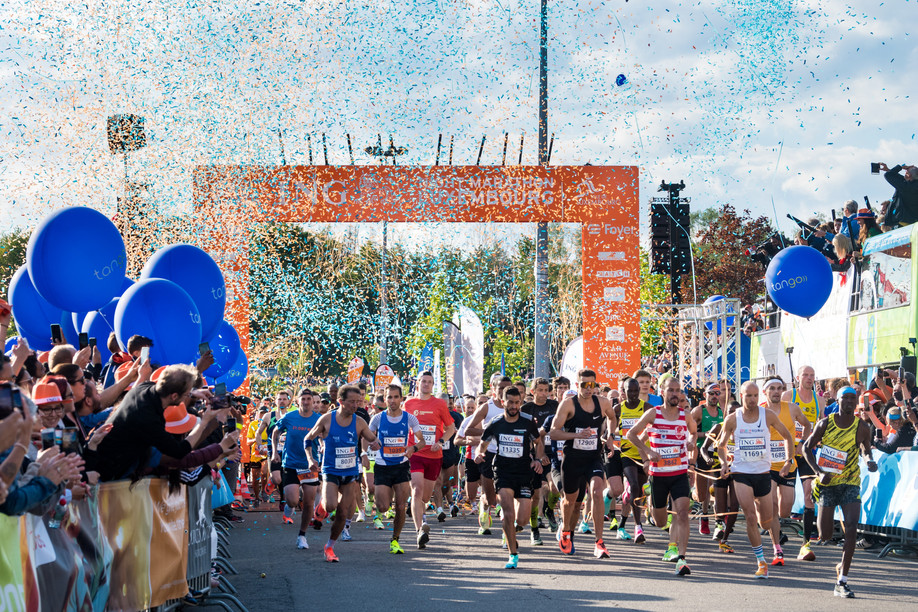 The marathon attracted around 12,000 runners.  Nader Ghavami