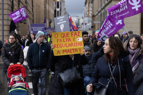 Protesters turned out in support of migrant women Photo: Romain Gamba/Maison Moderne