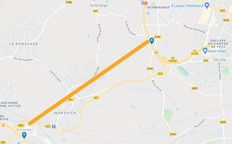 La fermeture de la cokerie d’ArcelorMittal à Hayange, en avril 2020, permet de relancer l’hypothèse d’une portion entre les deux autoroutes avec un tunnel souterrain dans les zones à forte densité de population. (Illustration: Maison Moderne)