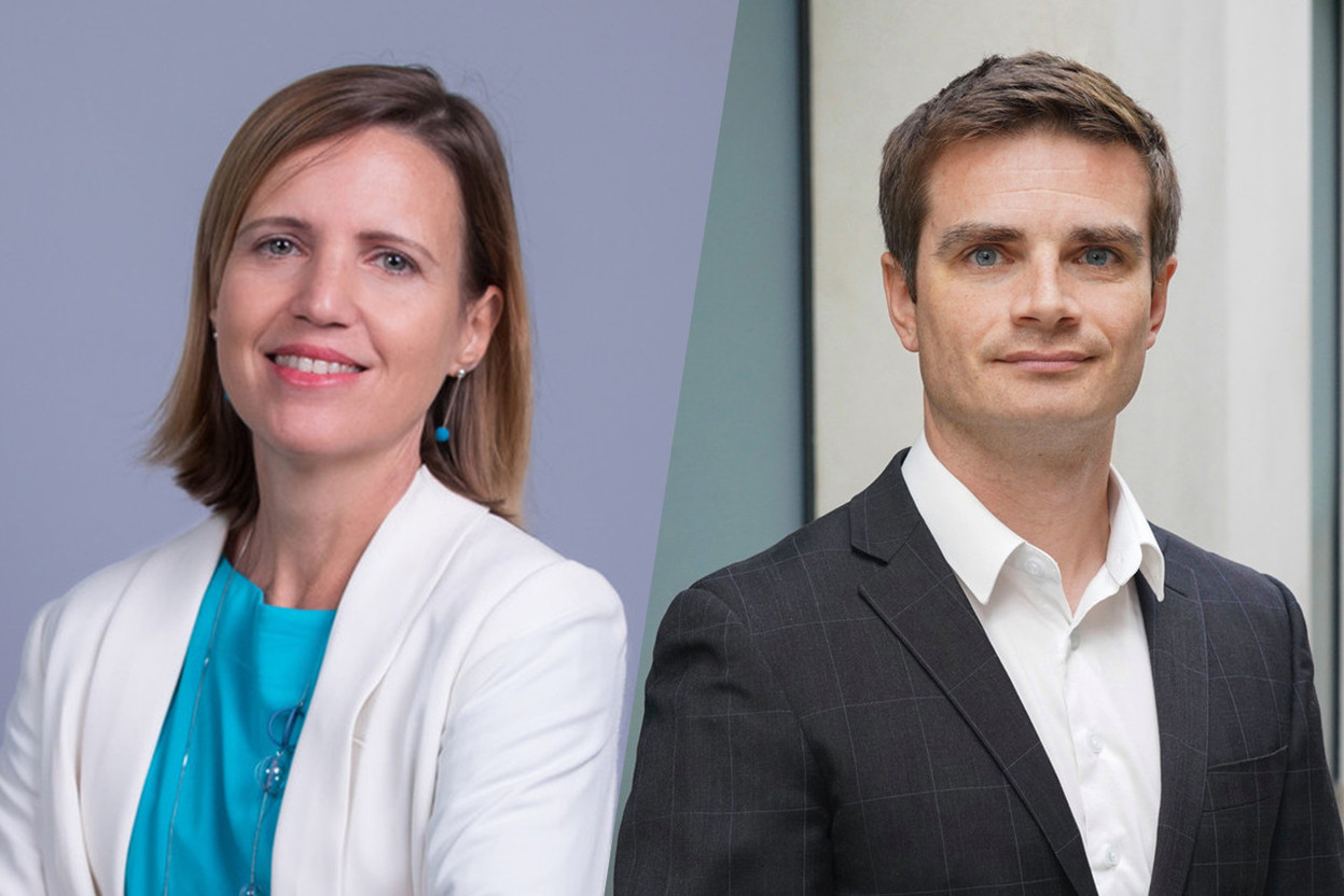 Ananda Kautz is head of innovation, payments & sustainability at the Luxembourg Bankers’ Association (ABBL); Sébastien Genco is a partner at Deloitte Luxembourg, leading the technology strategy practice and transformation and cloud engineering offerings. Photos: Provided by ABBL (left); Deloitte (right). Montage: Maison Moderne.