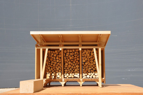 Un abri à bois dessiné par l’architecte Stan Berbec. (Photo: Agence d’Architecture Stanislaw Berbec’)