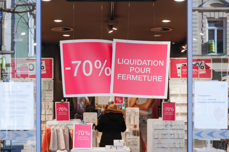 En variation mensuelle, l’accalmie est perceptible, mais pas en variation semestrielle. Les commerces figurent parmi les activités particulièrement touchées par les faillites et liquidations judiciaires. (Photo: Romain Gamba/Maison Moderne)