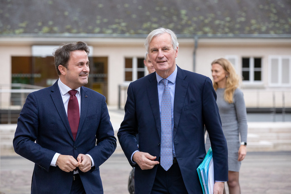 Le négociateur du Brexit, Michel Barnier, s’est rendu lundi 10 février au château de Senningen pour une réunion de travail avec le Premier ministre, Xavier Bettel. (Photo: Romain Gamba)