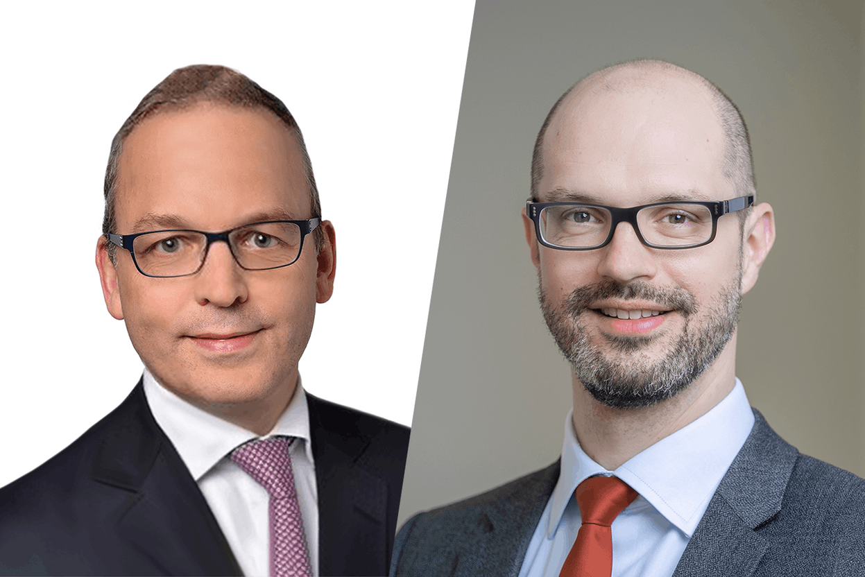 (l-r) Joerg Grossmann, chief product officer, and Maxime Aerts, head of asset management product strategy at FE fundinfo, agree that digital transformation is reshaping fund data management and distribution globally. Photos: FE fundinfo. Montage: Maison Moderne