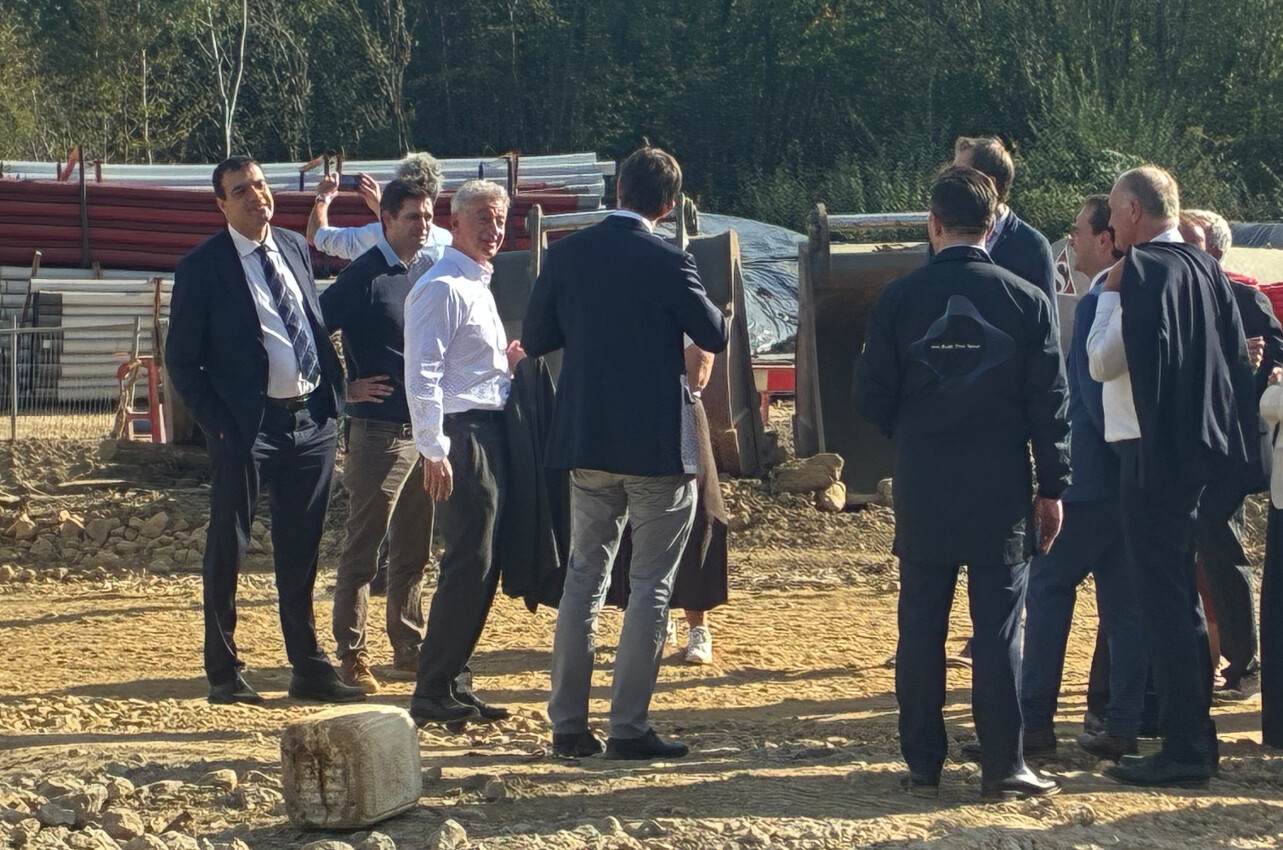 SES CEO Adel Al-Saleh during a site visit with officials. (Photo: Paperjam)