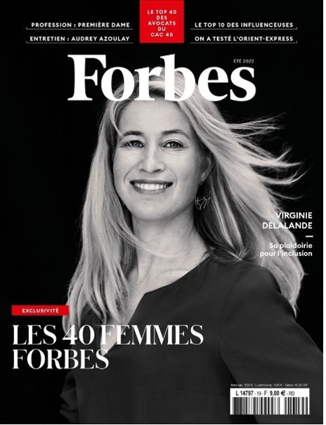 Virginie Delalande on the cover of FORBES France. (Photo: FORBES France)