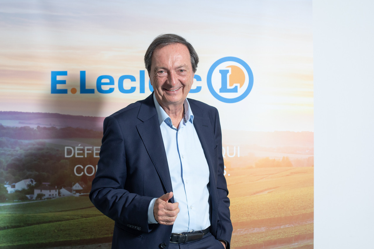 Le grand patron Michel-Édouard Leclerc, lors de sa première visite au Luxembourg, en décembre dernier. Il avait choisi le City Concorde pour dévoiler son plan de bataille. Comme un symbole… (Photo: Matic Zorman/Maison Moderne)