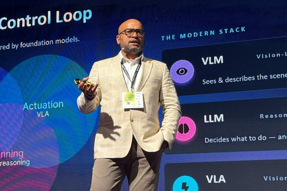 Aditya Raj, senior AI leader at Fujitsu, at Nexus Luxembourg 2026. (Photo: Paperjam)