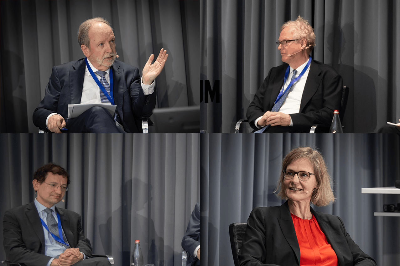 Paperjam attended a panel discussion called “Financial stability in the age of black swans - Preparing for the unknown,” moderated by Cornelia Holthausen at the ESM/SUERF/Bruegel workshop in Kirchberg on 4 April 2025. Pictured (clockwise from top left): John Berrigan (European Commission), Jón Danielsson (London School of Economics), Cornelia Holthausen (European Central Bank) and Nicolas Veron (Bruegel, Peterson Institute for International Economics). Photo: Blitz Agency