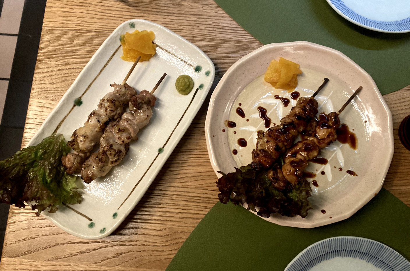 Yakitori accompanied by a sauce of salt, pepper and yuzu or a homemade caramelised soy sauce.  Photo: Céline Coubray