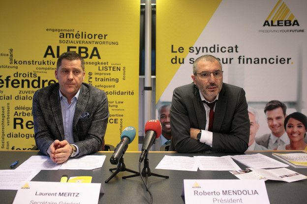 Laurent Mertz (secrétaire général) et Roberto Mendolia (président) mènent pour l’Aleba un combat de longue haleine contre les faux cadres. (Photo: Matic Zorman/Maison Moderne/Archives)