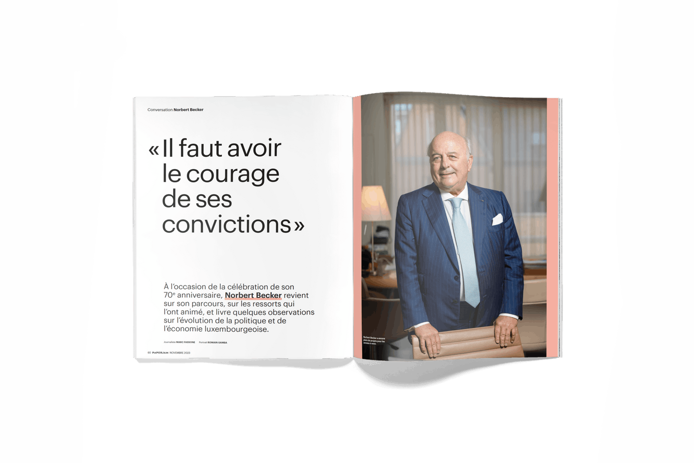 Norbert Becker: «Il faut avoir le courage de ses convictions» (Photo: Romain Gamba)