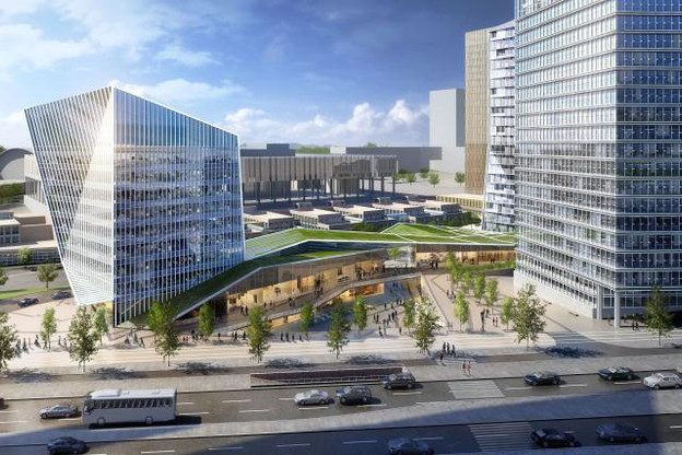 Allen & Overy doit emménager en 2020 au sein des locaux du bâtiment Infinity, en construction à l’entrée du Kirchberg. (Illustration: Immobel Luxembourg / Archives)