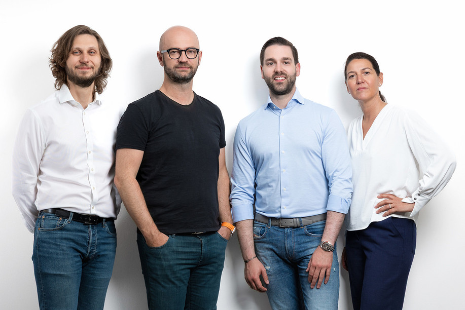 From left to right: Xavier Morin, Antoine Capone, Cedric Plumacher and Anne Catherine Grave. Photo: Vincent Flamion
