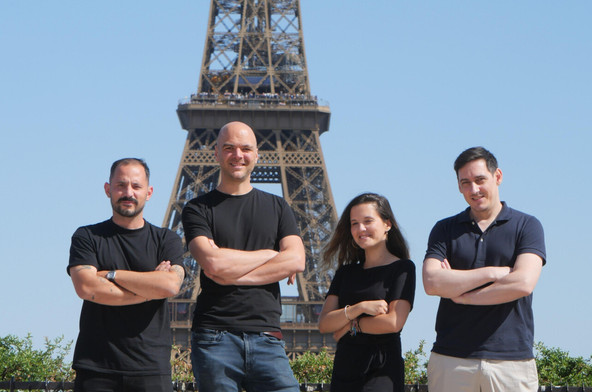Axel Bonaldo, Cédric de Saint Léger, Marion Bitoune, Thomas Lagorce: les quatre fondateurs d’AphaYoda. (Photo: AlphaYoda)