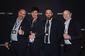 Christophe Biraud (Post Luxembourg), Audric Odrian (Good Vibes events & communications), Quentin Huberty et Pascal Henner (SIMAC). (Photo : Virginie Willemet/VYou)