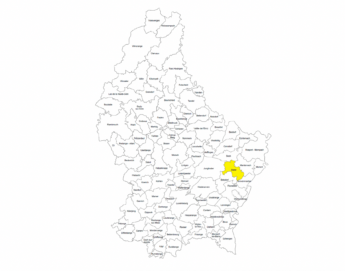 La commune de Wecker se situe à l’est du pays. (Illustration: Fonds du logement)
