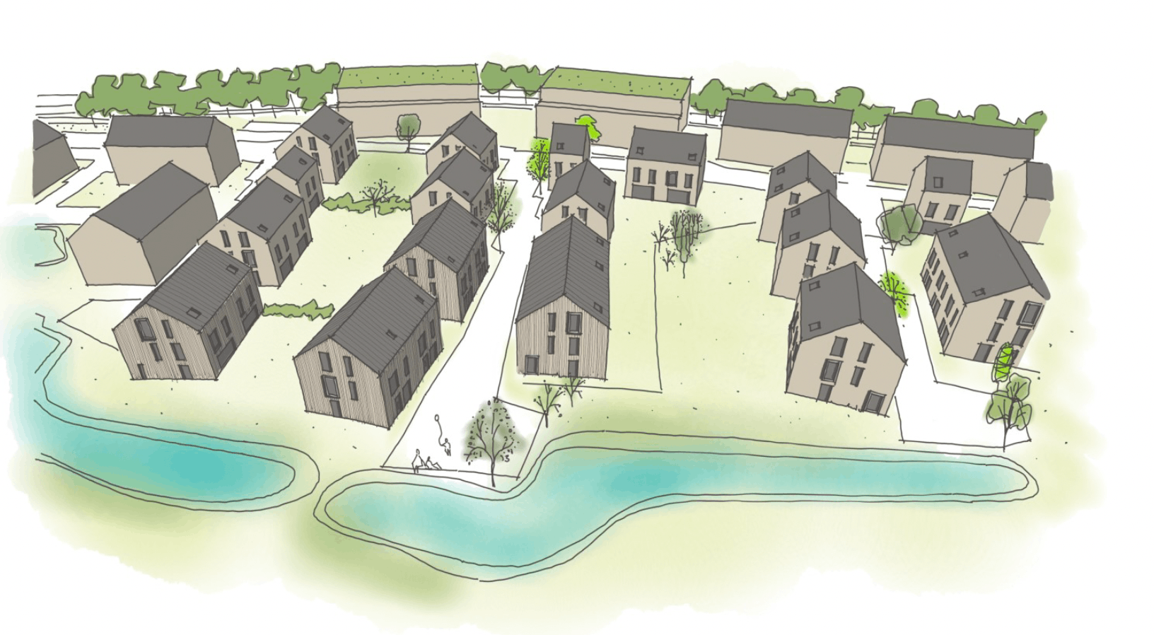 Esquisse de ce que pourra être le futur quartier An der Schmëtt. (Illustration: Luxplan/Coeba)