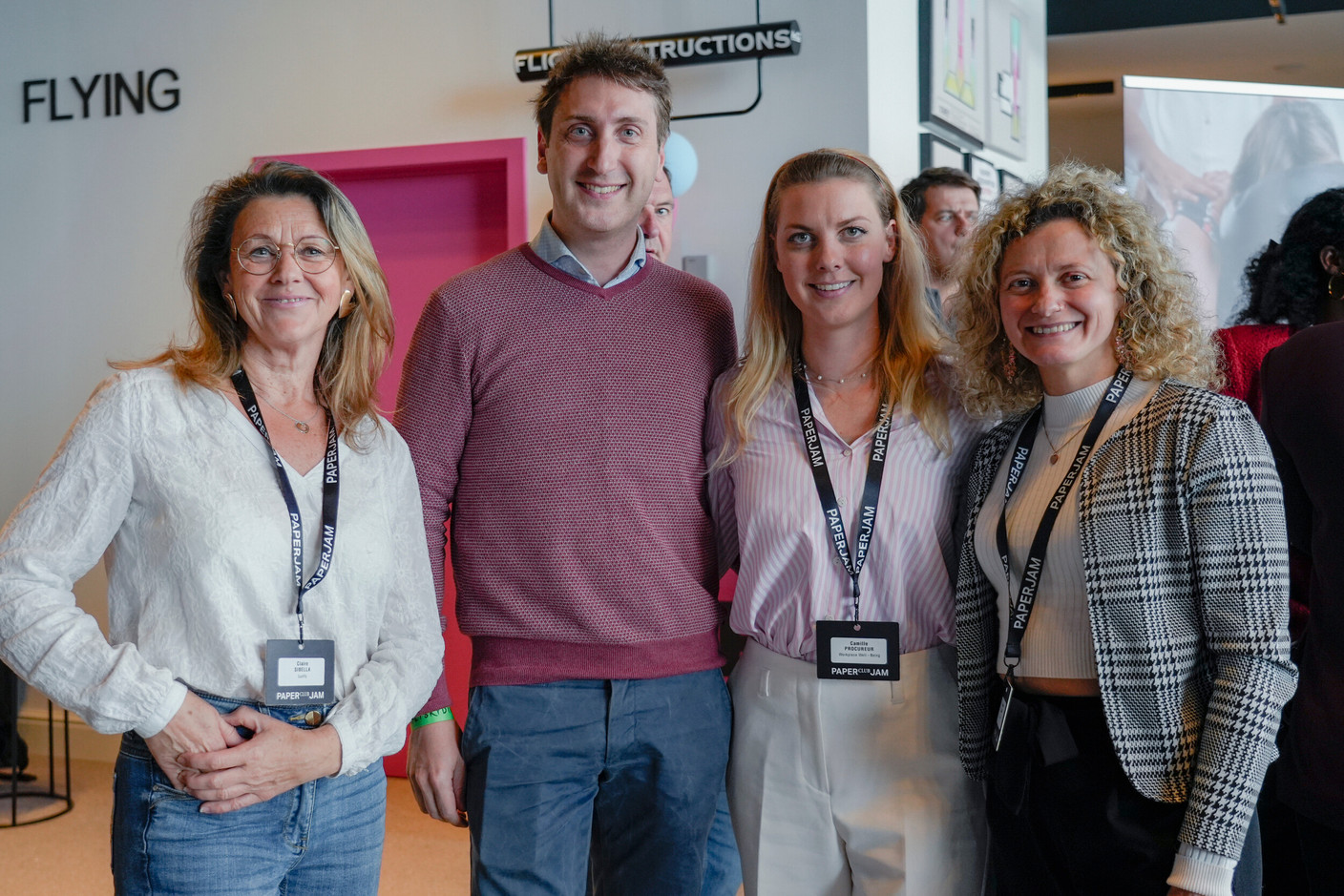Claire Sibella (Luxfly Indoor Skydive), Camille Procureur (Workplace Well-Being) and Denise Cane (Luxfly Indoor Skydive). (Photo: Virginie Willemet/Vyou)
